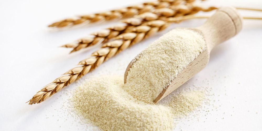 Griesmeel wordt verwerkt uit tarwe met veel vezels en eiwitten